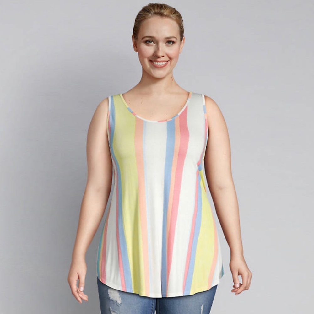 NEW! Lane Bryant Printed Scoop-Neck Swing Tank